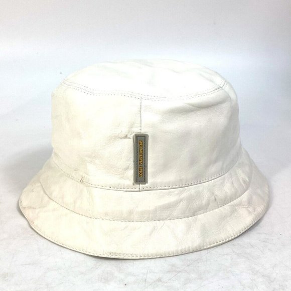 LOUIS VUITTON cup hat bucket hat Leather White